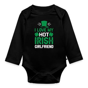Ich liebe meine heiße irische Freundin - Baby Bio-Langarm-Body - Schwarz - Vorne