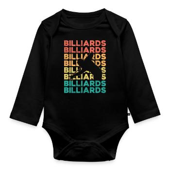 Billards Joueur de billard Balle Rétro - Body Bébé bio manches longues - noir - Devant