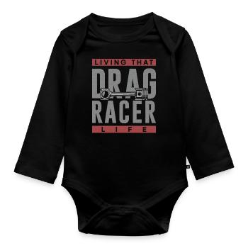 Voiture de course de dragster vivant que - Body Bébé bio manches longues - noir - Devant