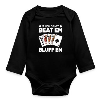 Joueur de poker Joueur de poker Cadeau de poker - Body Bébé bio manches longues - noir - Devant