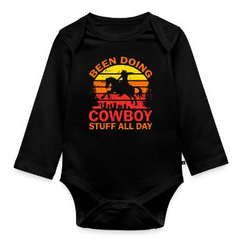 Cowboy stuff Farm Rancher made - Organic Longsleeve Baby Bodysuit - black - Front