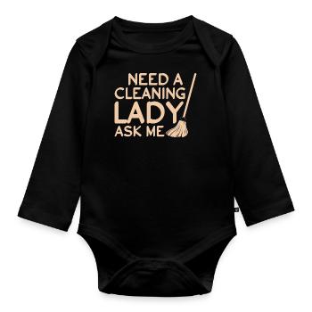Femme de ménage Nettoyeurs Spécialiste du nettoyage - Body Bébé bio manches longues - noir - Devant