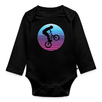 bmx Herren Damen bmx jungen Radfahren Bike - Baby Bio-Langarm-Body - Schwarz - Vorne