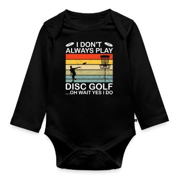Disc Golf Frisbee Golf pour hommes et femmes - Body Bébé bio manches longues - noir - Devant