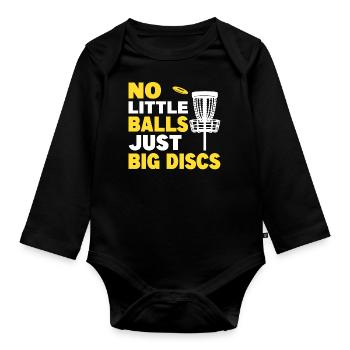 Disc Golf Frisbee Golf pour hommes et femmes - Body Bébé bio manches longues - noir - Devant