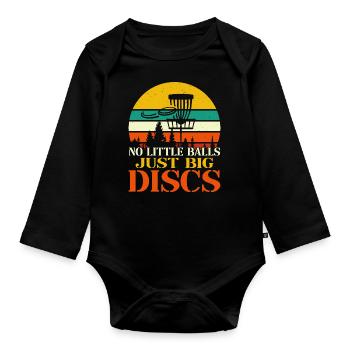 Disc Golf Frisbee Golf pour hommes et femmes - Body Bébé bio manches longues - noir - Devant