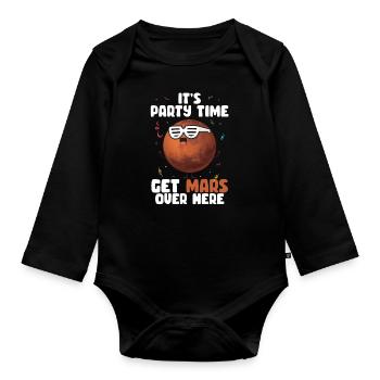 Mars - Organic Longsleeve Baby Bodysuit - black - Front