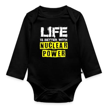 Ingénieur nucléaire, Sciences nucléaires, Science - Body Bébé bio manches longues - noir - Devant