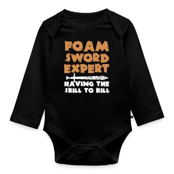 Larp, live-action role-playing game - Organic Longsleeve Baby Bodysuit - black - Front
