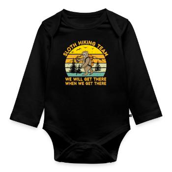 Hiker Mountaineer Hiking - Organic Longsleeve Baby Bodysuit - black - Front