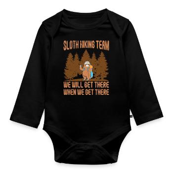 Hiker Mountaineer Hiking - Organic Longsleeve Baby Bodysuit - black - Front