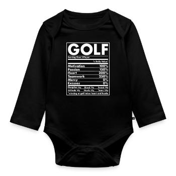Sport Nutrition Golf - Body Bébé bio manches longues - noir - Devant