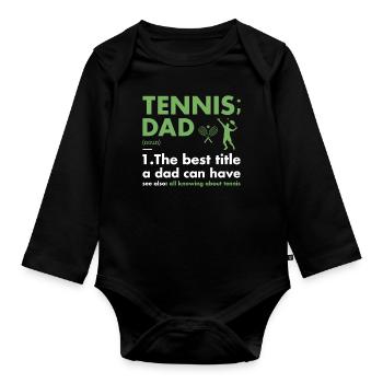 Sport Dad Definition Tennis - Baby Bio-Langarm-Body - Schwarz - Vorne