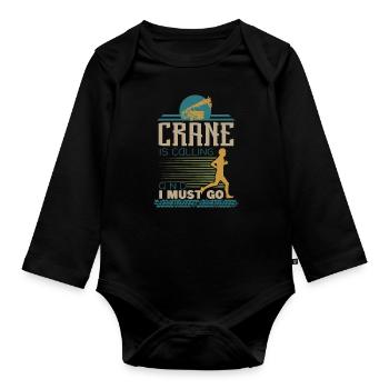 Crane operator crane gift - Organic Longsleeve Baby Bodysuit - black - Front
