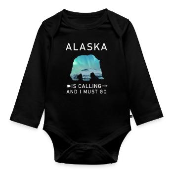 Alaska - Baby Bio-Langarm-Body - Schwarz - Vorne