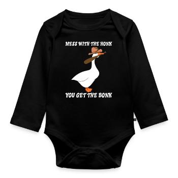 Cadeau Oies Fair Goose - Body Bébé bio manches longues - noir - Devant