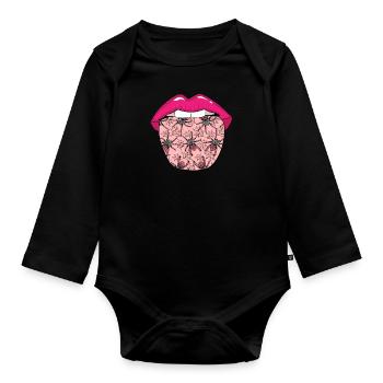 Spider Tongue - Organic Longsleeve Baby Bodysuit - black - Front
