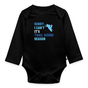 It's Trail Riding Season Funny Snowmobile Riding - Organic Longsleeve Baby Bodysuit - black - Front