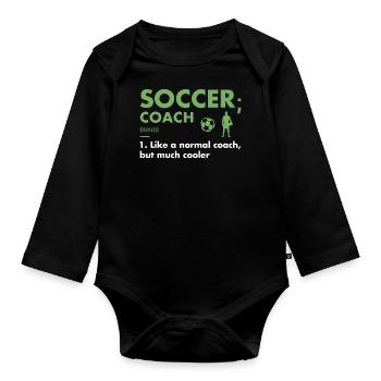Sport Coach Definition Soccer - Baby Bio-Langarm-Body - Schwarz - Vorne