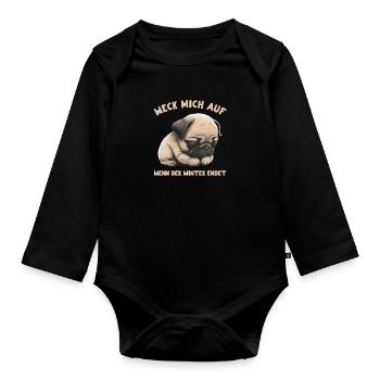 Réveille-moi quand l’hiver se termine - Body Bébé bio manches longues - noir - Devant