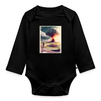 Play golf Post-apocalyptic world - Organic Longsleeve Baby Bodysuit - black - Front