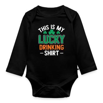 Irish Ireland Flag Irish roots Irish origin - Organic Longsleeve Baby Bodysuit - black - Front