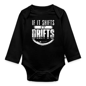 Driften, Autotyp, Autoliebhaber, Autotuning - Baby Bio-Langarm-Body - Schwarz - Vorne
