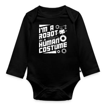 Robotik, Robotikingenieur - Baby Bio-Langarm-Body - Schwarz - Vorne