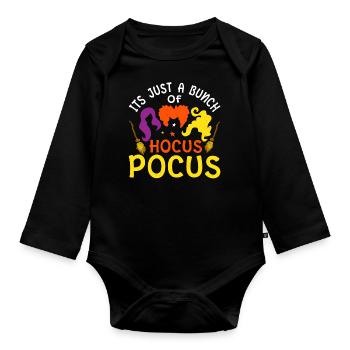 It's just a bunch of hocus-pocus costumes - Organic Longsleeve Baby Bodysuit - black - Front