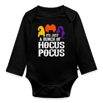 It's just a bunch of hocus-pocus costumes - Organic Longsleeve Baby Bodysuit - black - Front