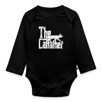 Cat Dad The Catfather Crazy Cat Father Kitty Daddy - Body Bébé bio manches longues - noir - Devant