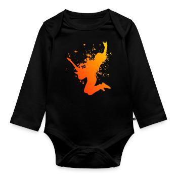 classical guitar electric guitar electric guitar guitar - Organic Longsleeve Baby Bodysuit - black - Front