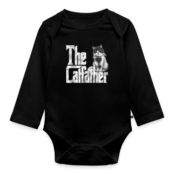 Cat Dad The Catfather Crazy Cat Father Kitty Daddy - Body Bébé bio manches longues - noir - Devant