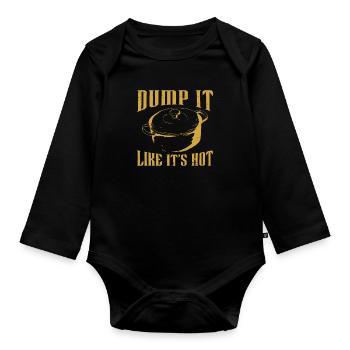Dump It Retro Vintage Gumbo Pot For A Cajun Food - Organic Longsleeve Baby Bodysuit - black - Front