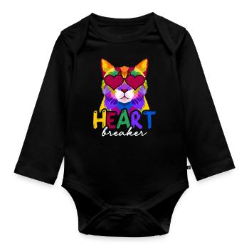 Anti-valentinstag Single Herzensbrecher - Baby Bio-Langarm-Body - Schwarz - Vorne