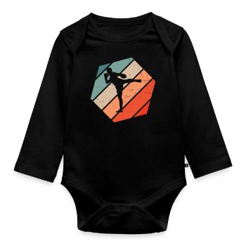 Boxe Thaï Hommes Femmes Muay Thai Boxe Thaï - Body Bébé bio manches longues - noir - Devant