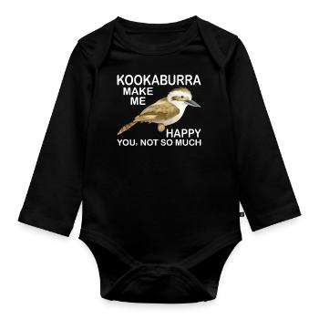 Kookaburra Bird Lovers Citation Kookaburra -Fan - Body Bébé bio manches longues - noir - Devant