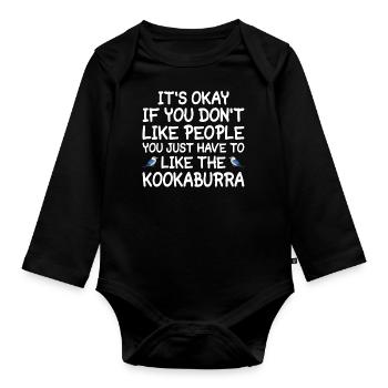 Kookaburra Bird Lovers Citation Kookaburra -Fan - Body Bébé bio manches longues - noir - Devant