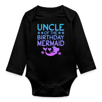 Vêtements de famille Birthday Mermaid - Body Bébé bio manches longues - noir - Devant