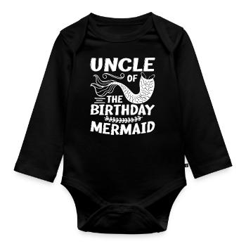 Vêtements de famille Birthday Mermaid - Body Bébé bio manches longues - noir - Devant