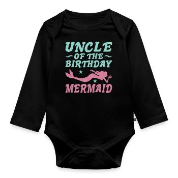 Vêtements de famille Birthday Mermaid - Body Bébé bio manches longues - noir - Devant