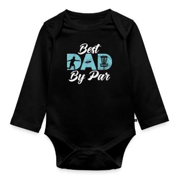 Lustiges Disc Golf & Ultimate Frisbee Spieler - Baby Bio-Langarm-Body - Schwarz - Vorne