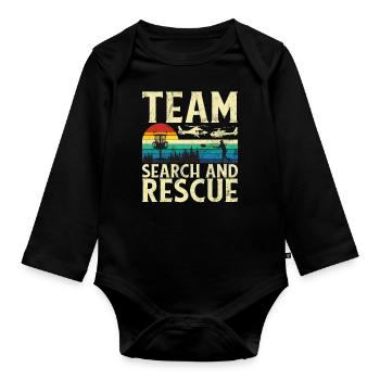 Fun Disc Golf & Ultimate Frisbee Player - Organic Longsleeve Baby Bodysuit - black - Front