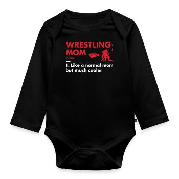 Sport Maman Définition Lutte - Body Bébé bio manches longues - noir - Devant