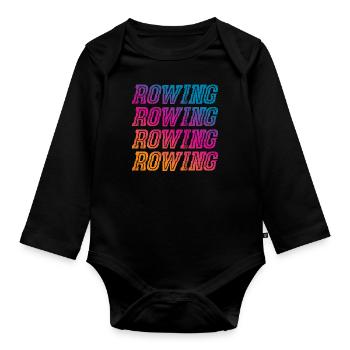 Rowing Ruderer Geschenk - Baby Bio-Langarm-Body - Schwarz - Vorne