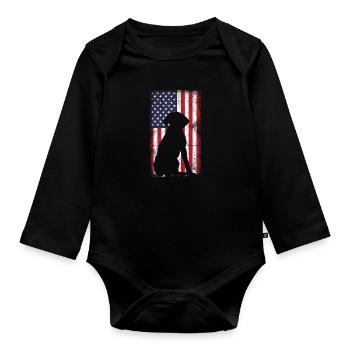 Labrador USA - Baby Bio-Langarm-Body - Schwarz - Vorne