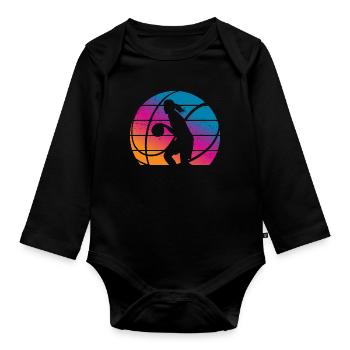 Basketball Girl Woman - Organic Longsleeve Baby Bodysuit - black - Front