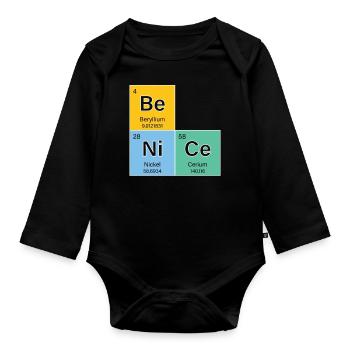 Chimiste Chimiste Études de chimie Professeur React - Body Bébé bio manches longues - noir - Devant