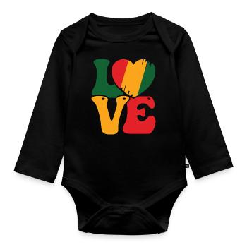 Ich bin Schwarze Geschichte Schwarzer - Baby Bio-Langarm-Body - Schwarz - Vorne