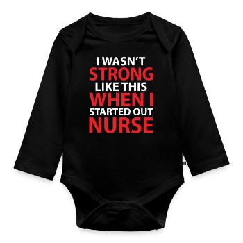 Infirmière Outfit Infirmière - Body Bébé bio manches longues - noir - Devant